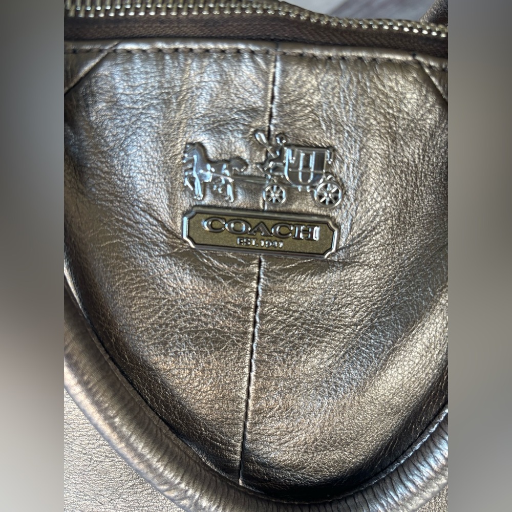 🍃🦋 Coach Madison Metallic
Pewter Leather Satchel
Shoulder Bag 15960 - Picture 13 of 14